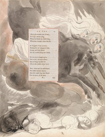 The Poems of Thomas Gray, Design 73, The Fatal Sisters by William Blake